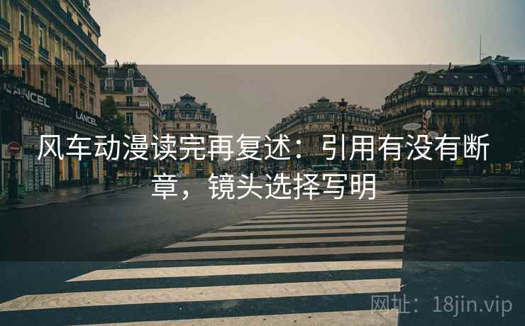 风车动漫读完再复述:引用有没有断章,镜头选择写明