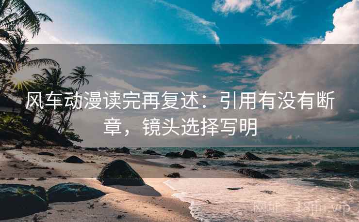 风车动漫读完再复述:引用有没有断章,镜头选择写明