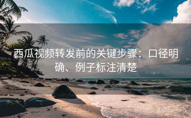 西瓜视频转发前的关键步骤:口径明确、例子标注清楚