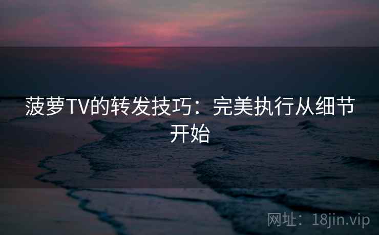 菠萝TV的转发技巧：完美执行从细节开始