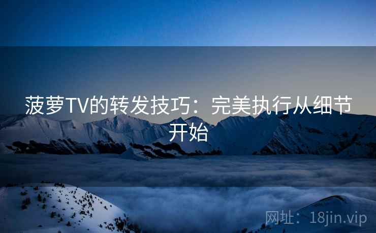菠萝TV的转发技巧：完美执行从细节开始