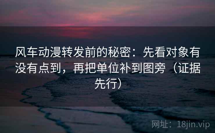 风车动漫转发前的秘密:先看对象有没有点到,再把单位补到图旁(证据先行)