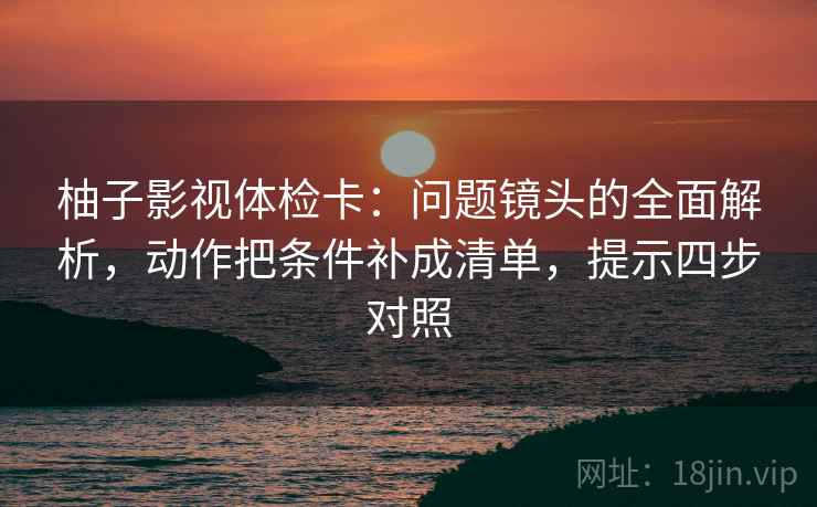 柚子影视体检卡:问题镜头的全面解析,动作把条件补成清单,提示四步对照